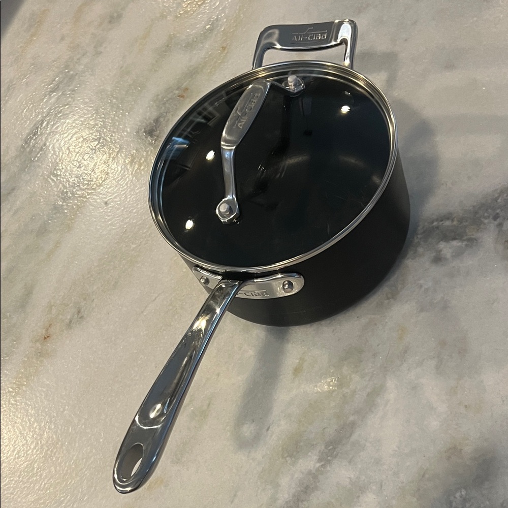 All-Clad Black Saucepan with Lid